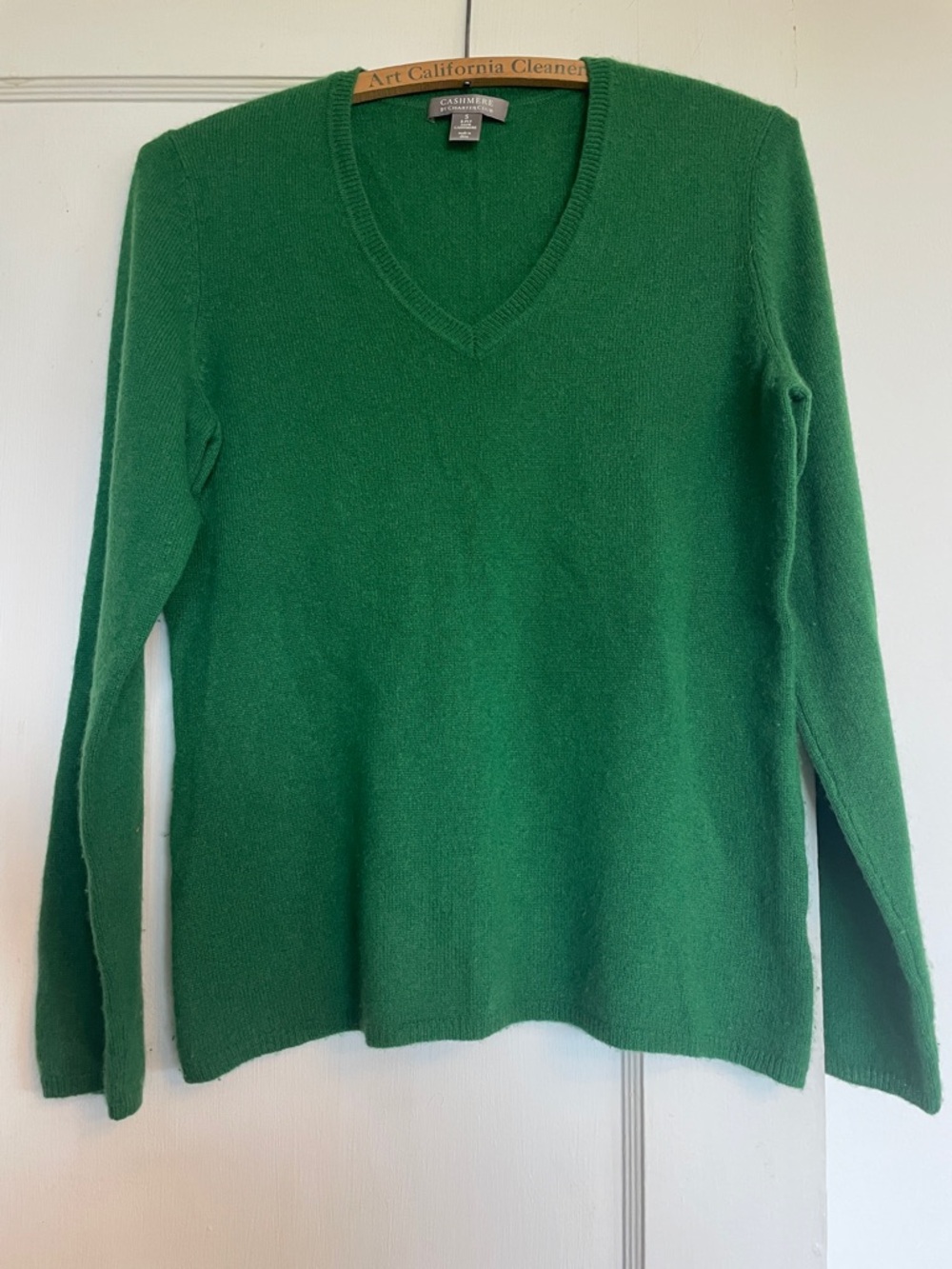 Charter Club Green V-Neck Cashmere Sweater